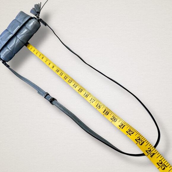 Patricia Nash Leather Oil Waxed Corfu Crossbody Shoulder Bag Quilted Blue Gray - Picture 12 of 13